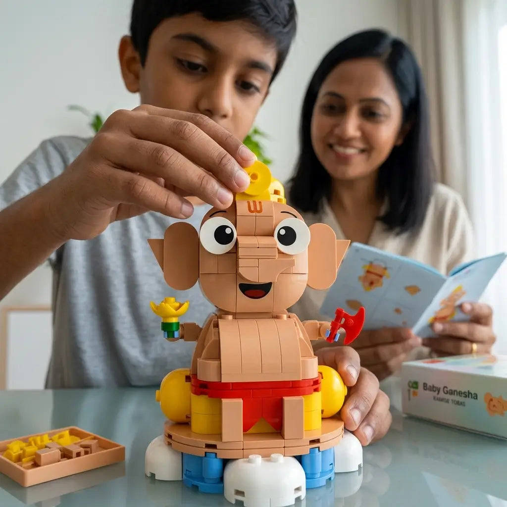 Baby Ganesha Building Blocks Set with Scan to Play Game ( Ages 8-99)