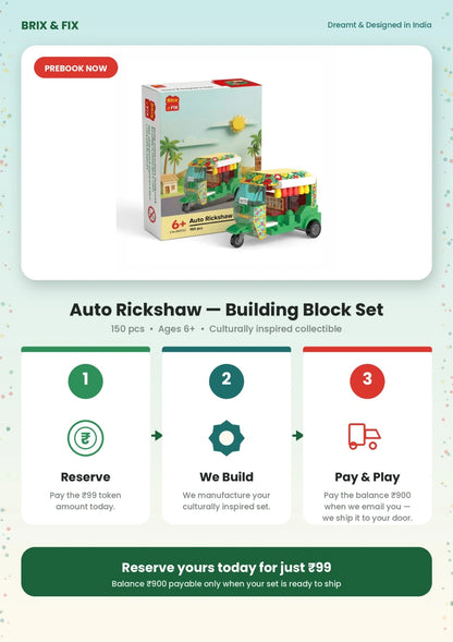 Auto Rickshaw building block set